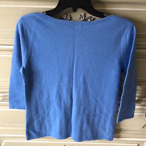 Blue cashmere sweater - Picture 3 of 4
